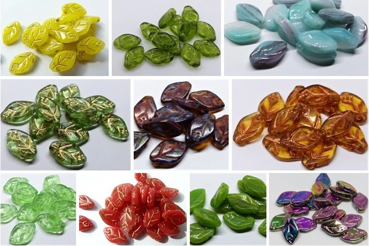 12 (mm) CZECH GLASS LEAF DROP BEADS - CHOICE OF 10 COLOURS - (30pcs) - Image 1 of 1
