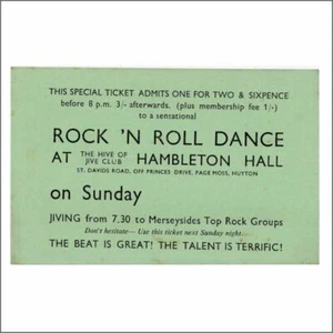 The Beatles Related 1961 Hambleton Hall Ticket Bob Wooler Collection (UK) - Picture 1 of 1
