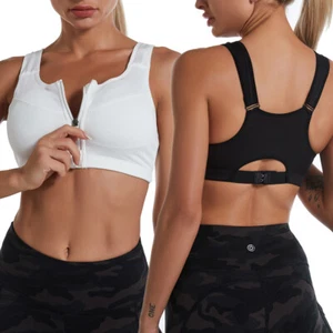 Front Closure Padded Sports Bra for Women Running Yoga High Impact Shockproof US - Picture 1 of 25