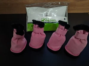 M Dog Boots Pink Faux Suede Pet Supplies Plus - Picture 1 of 4
