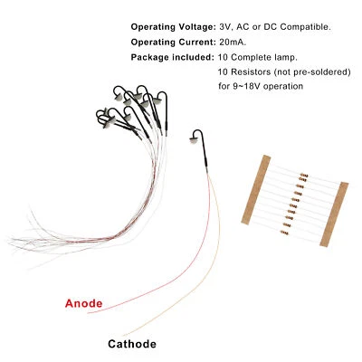 LYM23DE 10 Stk. LED Lampen 21mm Spur Z Leuchte Straßenlampen NEU - Bild 1 von 4