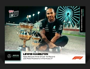 2021 TOPPS NOW #8 Lewis Hamilton ROOKIE RC First Driver To Record 100 Poles F1 - Picture 1 of 2