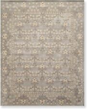 Wool Area Rug Hand Tufted Wil Morris Floral Traditional 3x5 5x8 8x10 9x12 Silver