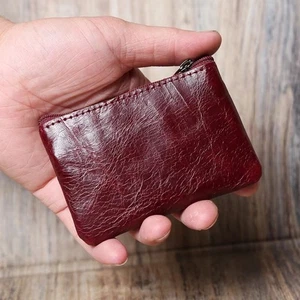 Leder Mini Geldbörse Handgemacht Schlüssel etui Kurze Handtasche - Picture 1 of 17