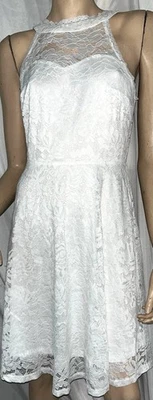 ALLEGRA K. New/Tags Sz Med Elegant White Lace Halter Dress. - Image 1 of 4