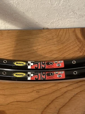 Two Vintage NOS Mavic F 517 32h Black 26 Inch Rim Brake Pair - Image 1 of 4