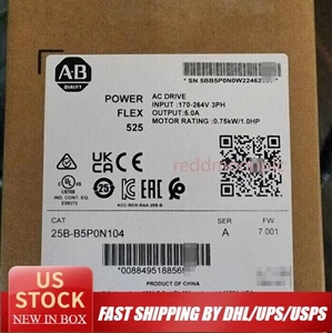 AB 25B-B5P0N104 PowerFlex 525 AC Drive 0.75KW 1.0HP In Stock 1PCS - Picture 1 of 1