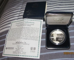 BU 2003 Silver National Wildlife Refuge System Medal: CANVASSBACK Duck (Proof) - Picture 1 of 11