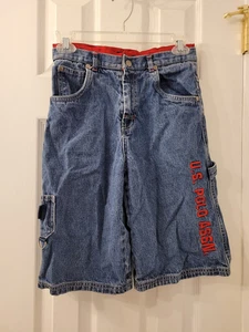 US POLO ASSN DENIM CARPENTER SHORTS BOYS SIZE  12  PRE-OWNED - Picture 1 of 5