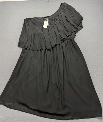 Vestido Lane Bryant negro de un hombro para mujer talla 18/20 hasta la rodilla nuevo con etiquetas Foto 1 de 4