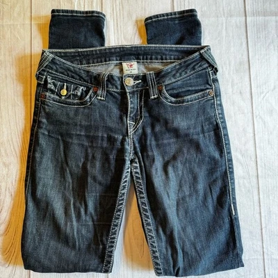 True Religion Low Rise Skinny Jeans Dark Wash Y2K 2000s Vintage Made in the USA - Image 1 of 4