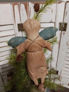 Primitive Folk Art  Cupboard Prairie Doll Angel Ornament  - Picture 1 of 1