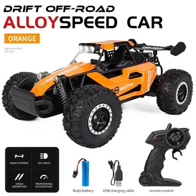 New 1:16 RC Car 2WD with LED Light – 2.4G High-Speed Off-Road Climbing Remote Co - Image 1 of 4