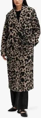 Abrigo Allsaints Para Mujer Mabel Leppo Lana Estampado Leopardo Chaqueta 6 Nuevo Con Etiquetas Foto 1 de 4