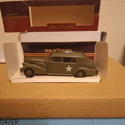 Rextoys Cadillac V16 1938-1940 US Army. Formal Sedan Diecast . Rare.  1:43 (2) - Image 1 of 4