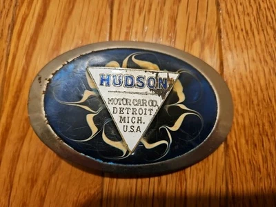 Fivela de cinto Hudson Twin H Hornet triângulo branco Motor Car Company  - Imagem 1 de 4