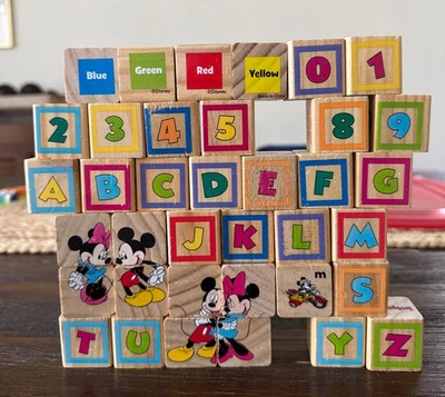 Vtg 37 Disney Mickey Mouse Clubhouse Learning Grow Blocks Alphabet. - Image 1 of 4