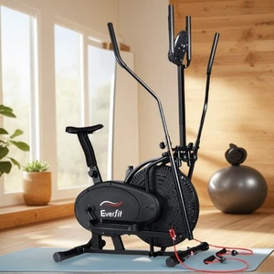 Exercise Bike 5 in1 Elliptical Cross Trainer Bike Home Gym Indoor Cardio Sensors - Picture 1 of 7