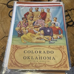Programa de fútbol americano 1951 Oklahoma Sooners Colorado Buffaloes OU Norman Boulder - Imagen 1 de 24
