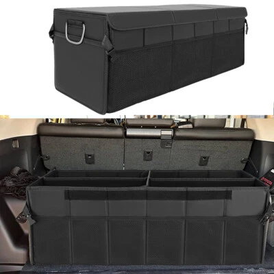 Caja de almacenamiento de carga plegable organizadora de maletero de coche negro para Toyota 4 Runner cuero Foto 1 de 4