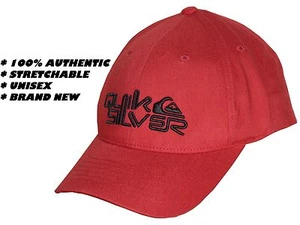 100% Authentic Quiksilver Unisex Red Baseball Cap Mens / Womens - Flexfit Hat - Picture 1 of 1