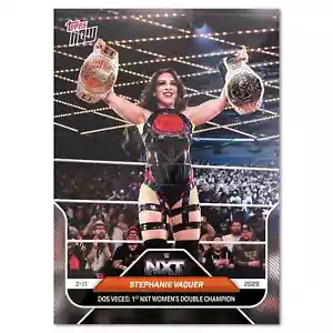 2025 Topps NOW WWE 34 STEPHANIE VAQUER 1ST NXT DOUBLE CHAMPION IN HAND - Picture 1 of 1