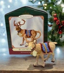 Hallmark Keepsake Ready Reindeer Christmas Ornament Handcrafted 2001 in Box - Picture 1 of 9