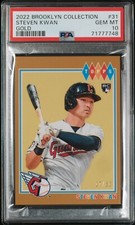 Steven Kwan - 2022 Topps Brooklyn Collection #31 Gold 17/50 PSA 10 RC