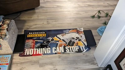 Rare 1980s Mario Lemieux Pittsburgh Penguins 18x36 Koho Revolution Poster - Image 1 of 4