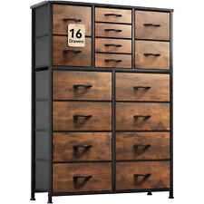 TAUS Fabric Dresser with 16 Drawer for Bedroom Tall Organizer Chest of Drawers