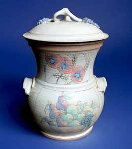 HUGE! SIGNED PORT ISAAC POTTERY MICHAEL & BARBARA HAWKINS COVERED POT ENGLAND ￼ - Picture 1 of 10