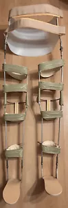 NEW HKAFO KAFO metal leather legbrace vintage polio leg brace orthosis adult L - Picture 1 of 7