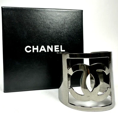 Chanel Coco Mark Bangle Bracelet Metal Women's boxed Wide Bangle Vintage - Image 1 of 4
