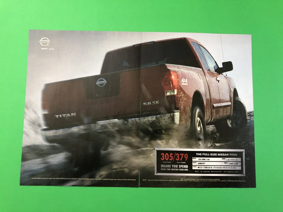 2003 NISSAN TITAN PICKUP TRUCK VINTAGE ORIGINAL PRINT AD ADVERTISEMENT PRINTED - Image 1 of 1