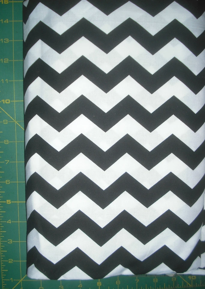 Michael Miller "Summer Soiree Chevron Black & White" QUILT FABRIC - BTY - Image 1 of 1