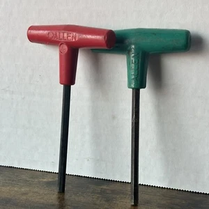 Vintage Allen Wrench Allen Manufacturing Co T Handle Hex Key USA - 1 Red 1 Green - Picture 1 of 10
