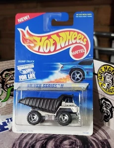 👓Hot Wheels 1996 #420 Silver Series II🚧CHROME CAT Dump Truck Black Bed⚡Ch ORSB - Picture 1 of 7