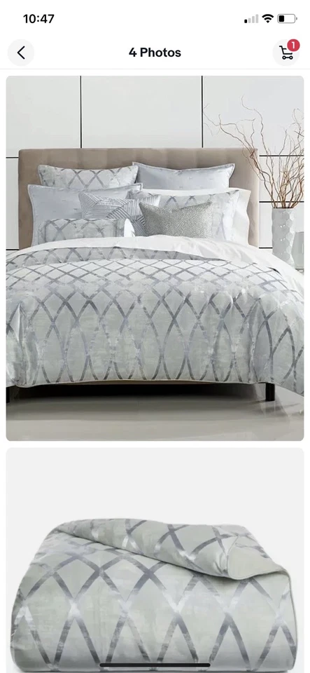 Hotel Collection King Duvet Cover Dimensional Blue B99407