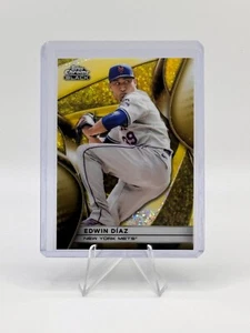 2025 Topps Chrome Black Edwin Diaz Gold Mini Diamond Refractor /50 #63 Mets - Bild 1 von 2