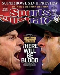 Jim & John Harbaugh Brothers Faceoff 49ers vs Ravens 8x10 NFL Football Photo - Picture 1 of 1