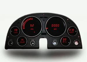 1963-1967 C2 Corvette Digital Dash Panel Red LED Gauges Made In The USA - Picture 1 of 1