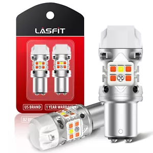 Lasfit 1157 Amber White Switchback LED Turn Signal Light Bulb Anti Hyper Flash - Picture 1 of 10