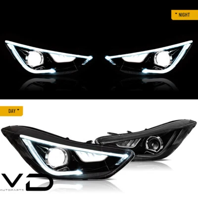 Customized LED Headlights For Elantra 2011-2016 Sedan Front Lamps Replace OEM - Изображение 1 из 4