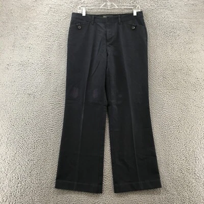 Pantalones chinos Eddie Bauer para mujer 8 Mercer Fit negro algodón tiro medio cremallera informales Foto 1 de 4