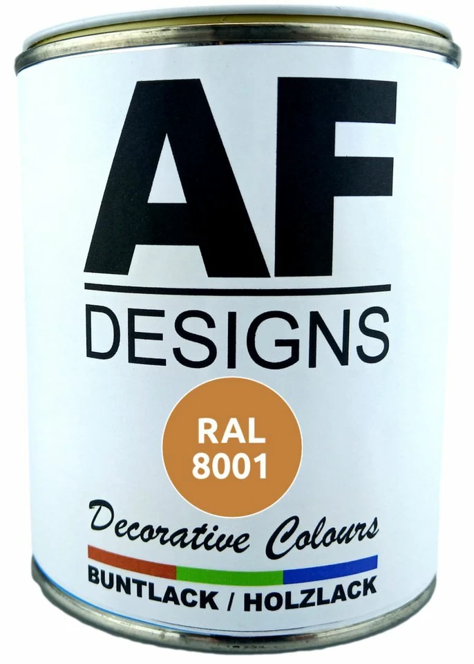 Buntlack Holzlack FÜR RAL8001 auf Wasserbasis 750ml seidenmatt Innen Aussen - Bild 1 von 1