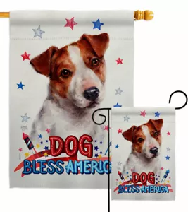 Bandiera da giardino patriottica Jack Russell Terrier cane regalo decorativo striscione da giardino - Foto 1 di 19