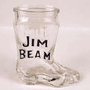 Jim Beam Clear Shot Glass 3" Tall 2.5" Long 1" Wide USA Vintage Bar Ware Decor - Picture 1 of 9