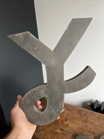 Vintage Letter Y Metal Shop Advertising Sign - Industrial - Retro - Reclaim Cover