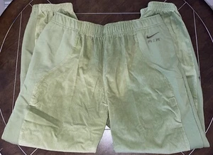 Nike Air Loose Fit High Rise Pants Size Large Women Green Corduroy - Picture 1 of 7