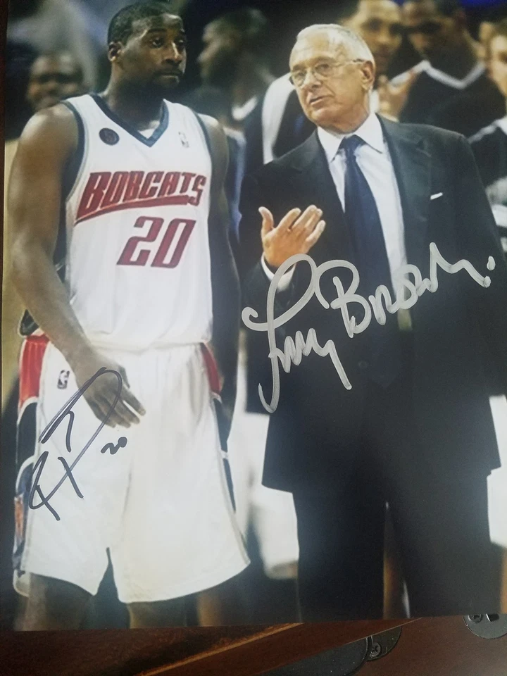 larry brown signed 8x10 autographed photo auto nba basketball hof raymond felton - Image 1 of 1